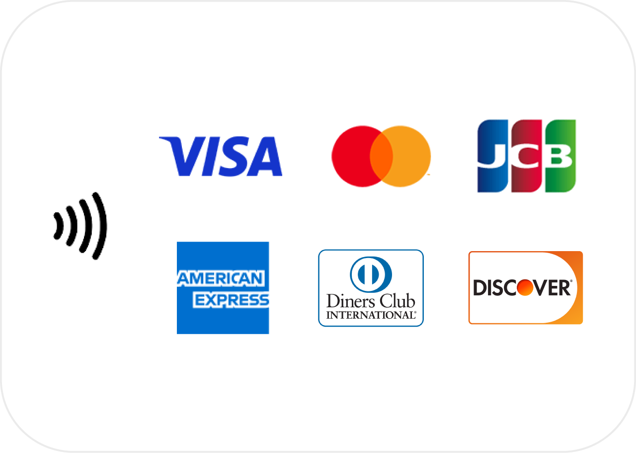 VISA・master・JCB・マスターカード・ダイナーズクラブ・DISCOVERアイコン